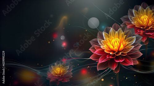 summer dark textured background bright flowers Generative AI