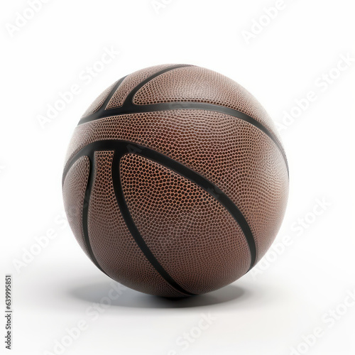 Isolated basketball with black lines on a white background, perfect for sport-related designs and graphics. AI Generative. © sorapop