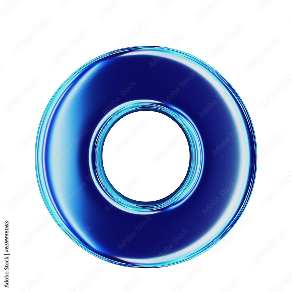Letter O Blue Metallic Letter O Blue Metallic