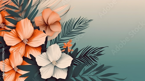 summer rich flowers background Generative AI