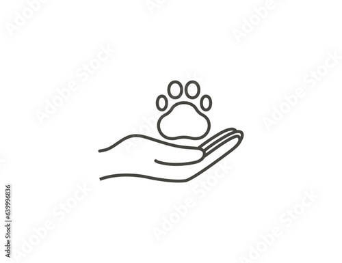 Animal care, charity icon. Vector illustration.