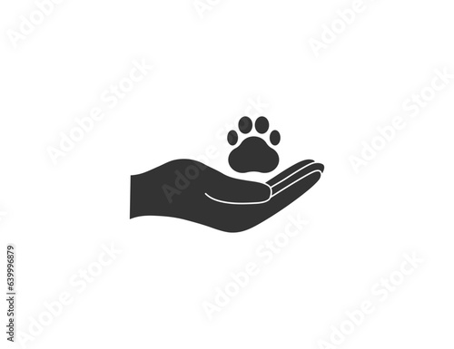 Animal care, charity icon. Vector illustration.