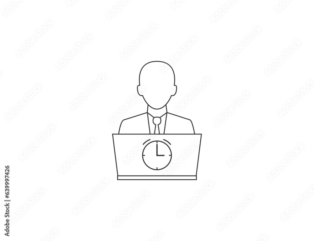 Overtime working icon. Vector illustration. Overtime working icon. Vector illustration.