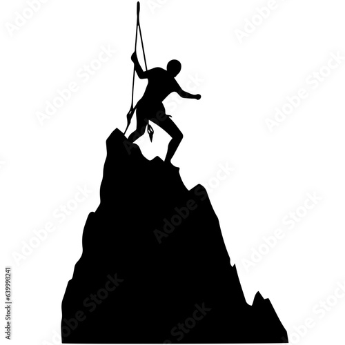 Rock climber silhouette illustration