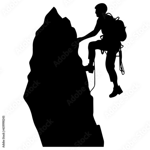 Rock climber silhouette illustration