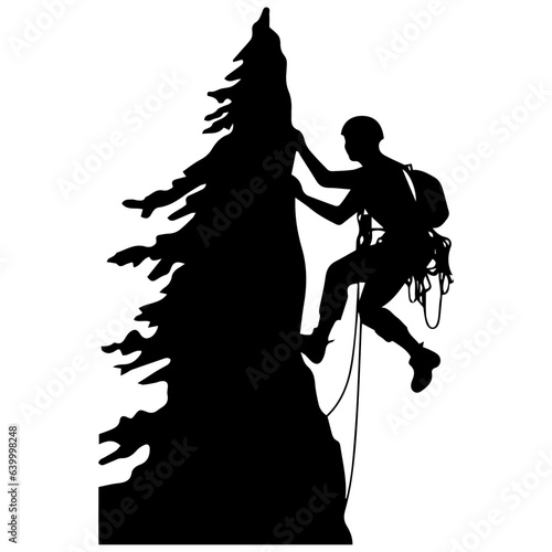 Rock climber silhouette illustration