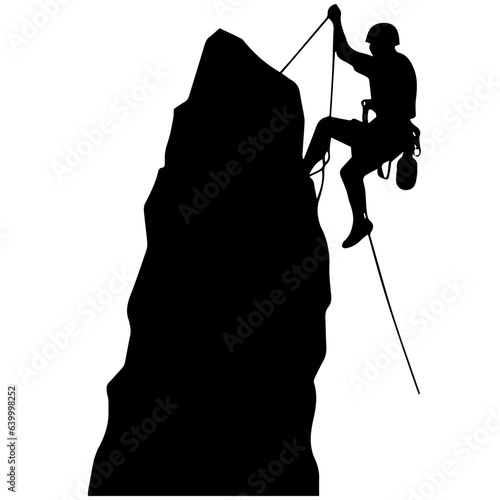 Rock climber silhouette illustration