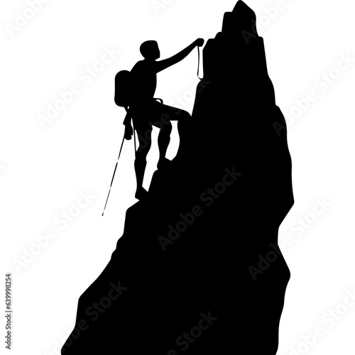 Rock climber silhouette illustration