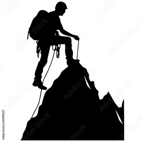 Rock climber silhouette illustration