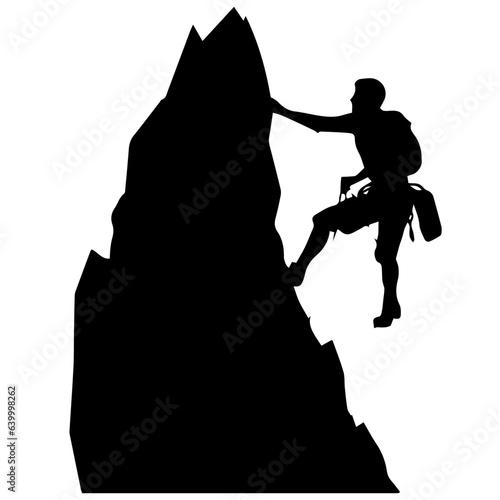 Rock climber silhouette illustration