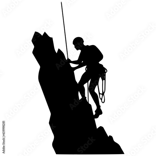 Rock climber silhouette illustration