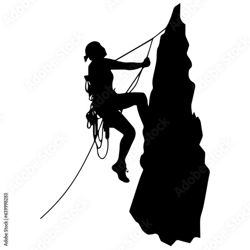 Rock climber silhouette illustration