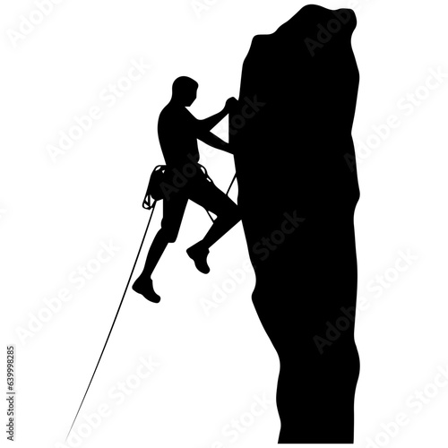 Rock climber silhouette illustration
