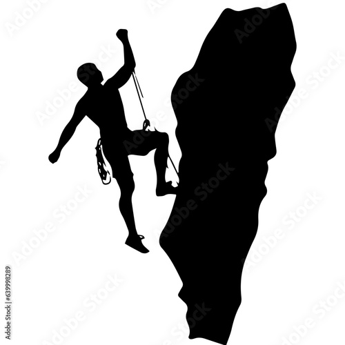 Rock climber silhouette illustration