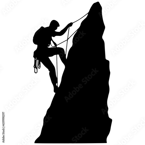 Rock climber silhouette illustration