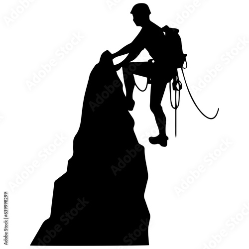 Rock climber silhouette illustration