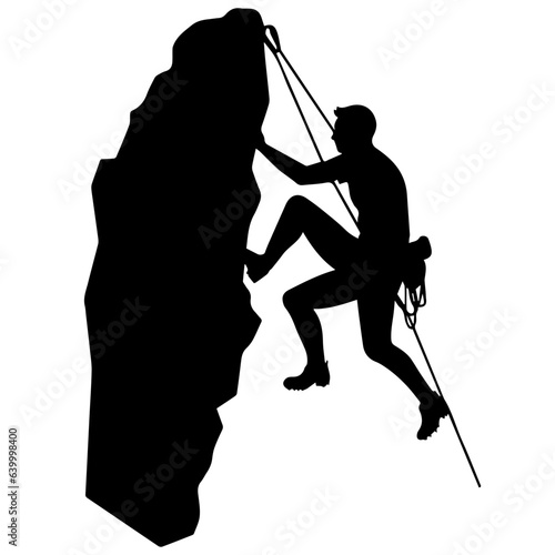 Rock climber silhouette illustration