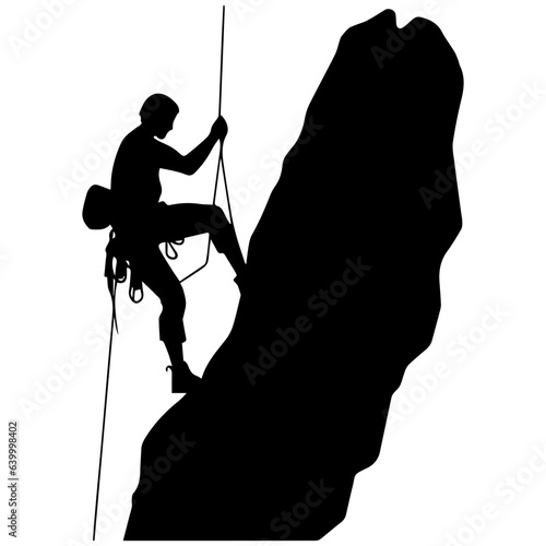 Rock climber silhouette illustration