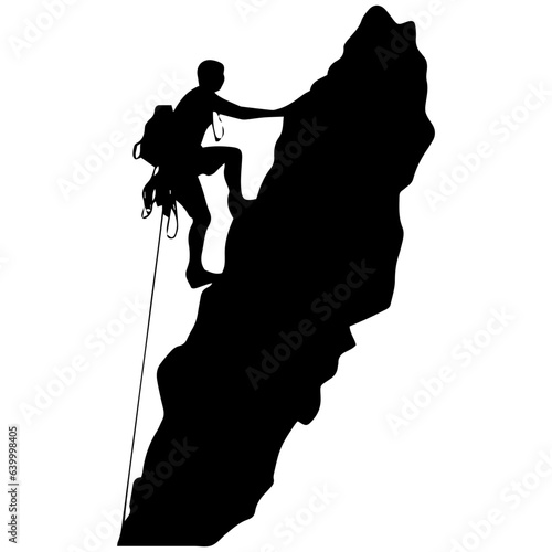 Rock climber silhouette illustration