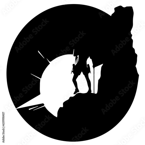 Rock climber silhouette illustration