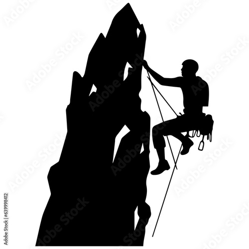 Rock climber silhouette illustration