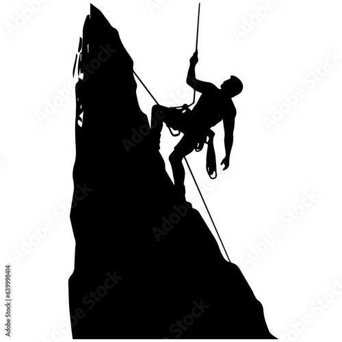 Rock climber silhouette illustration