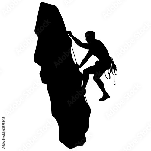Rock climber silhouette illustration