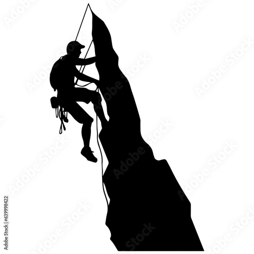 Rock climber silhouette illustration