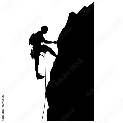 Rock climber silhouette illustration