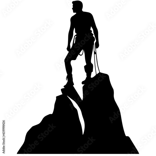 Rock climber silhouette illustration
