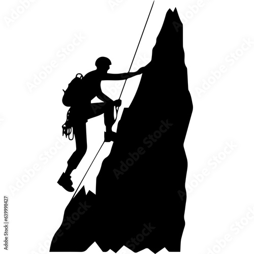 Rock climber silhouette illustration