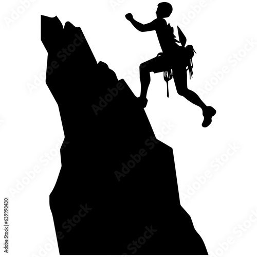 Rock climber silhouette illustration