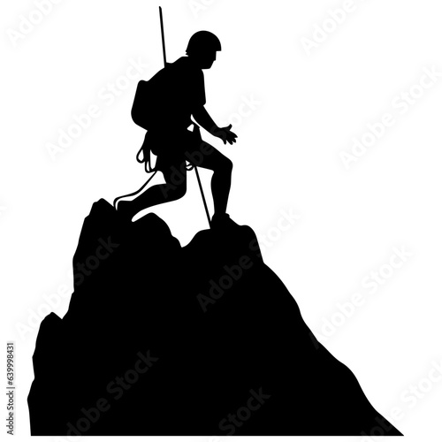Rock climber silhouette illustration