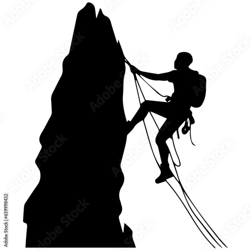 Rock climber silhouette illustration