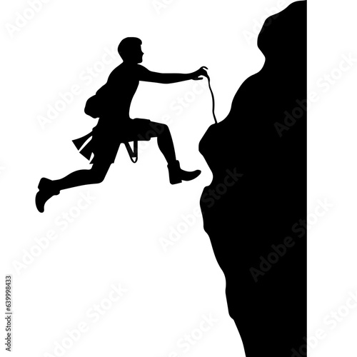 Rock climber silhouette illustration