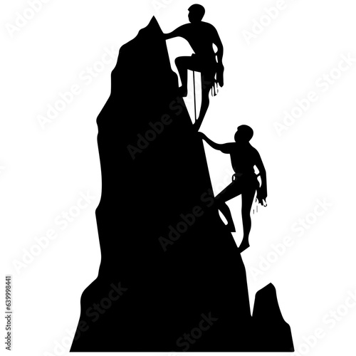 Rock climber silhouette illustration