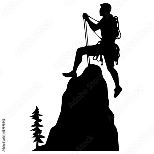 Rock climber silhouette illustration