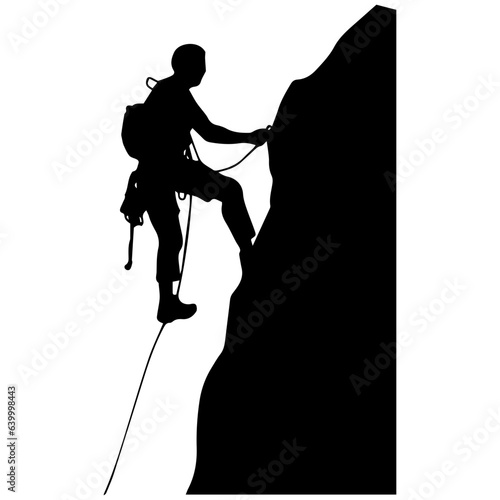 Rock climber silhouette illustration