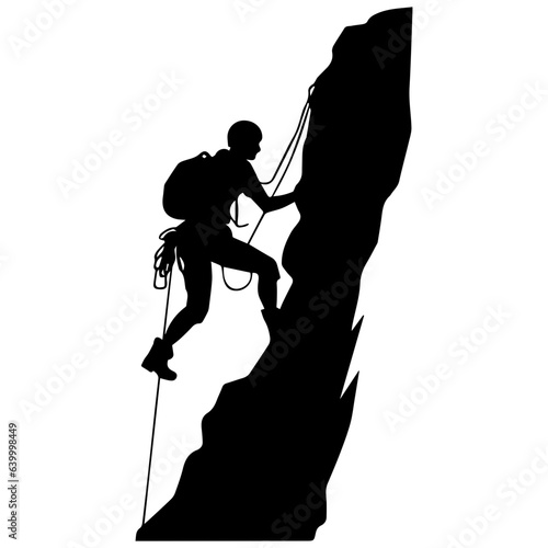 Rock climber silhouette illustration