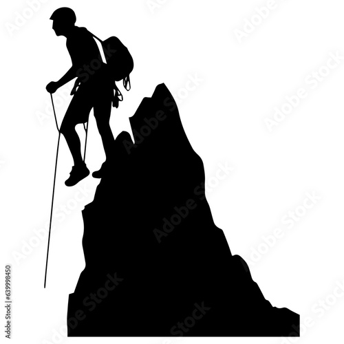 Rock climber silhouette illustration