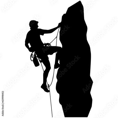 Rock climber silhouette illustration