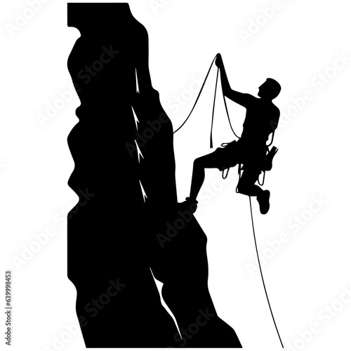 Rock climber silhouette illustration