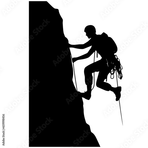 Rock climber silhouette illustration