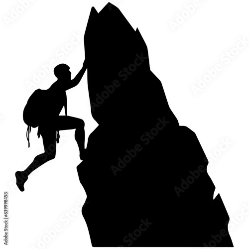 Rock climber silhouette illustration