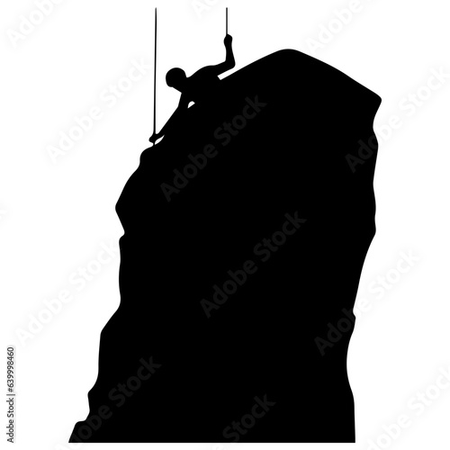 Rock climber silhouette illustration