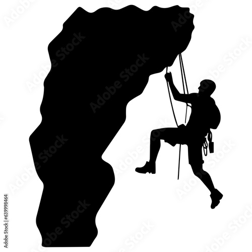 Rock climber silhouette illustration
