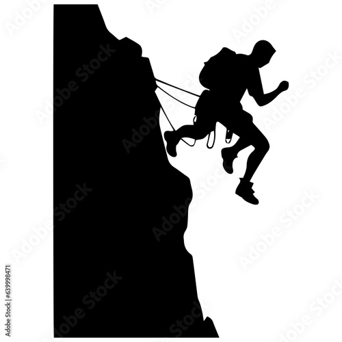 Rock climber silhouette illustration