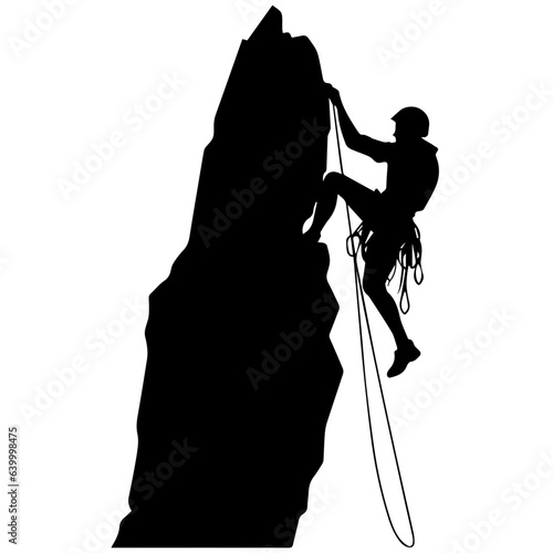 Rock climber silhouette illustration