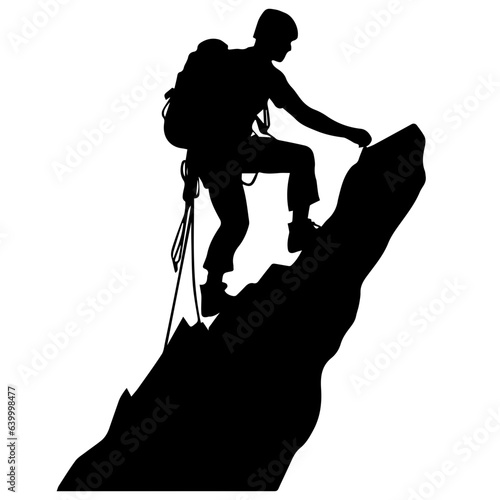 Rock climber silhouette illustration