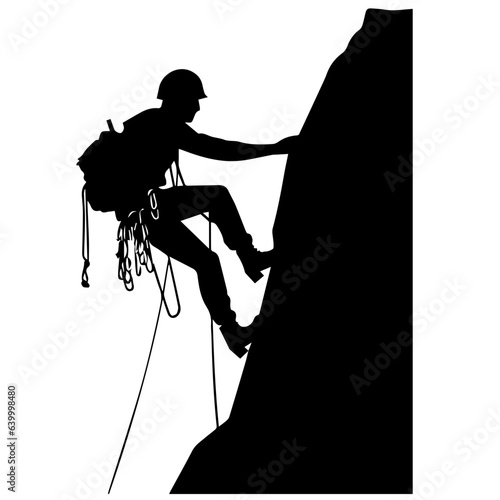 Rock climber silhouette illustration
